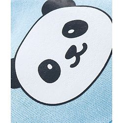 Babyhug 100% Cotton Mittens Panda Printed  & Stripes Pack of 3 - Blue & White