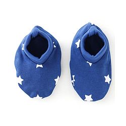 Babyhug 100% Cotton Star print Mittens & Booties  - Blue