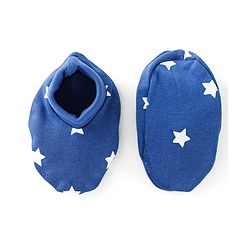Babyhug 100% Cotton Star print Mittens & Booties  - Blue