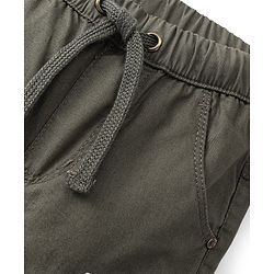 Babyhug Cotton Woven Full Length Solid Trouser - Olive Grey