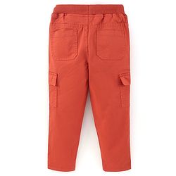 Babyhug Cotton Spandex Full Length Stretchable Trouser Adventure Ready Print - Red
