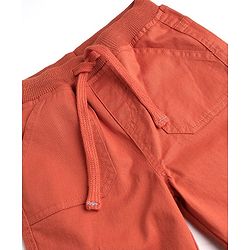 Babyhug Cotton Spandex Full Length Stretchable Trouser Adventure Ready Print - Red