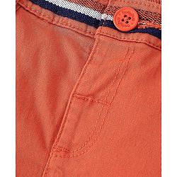 Babyhug Cotton Spandex Knee Length Stretchable Shorts Solid Colour - Orange