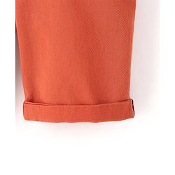 Babyhug Cotton Spandex Knee Length Stretchable Shorts Solid Colour - Orange