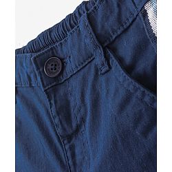 Babyhug Cotton Spandex Knee Length Stretchable Shorts Solid Colour - Blue