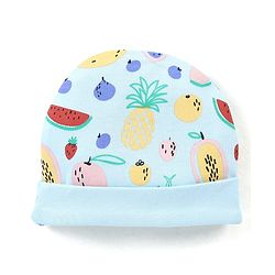 Babyhug 100% Cotton Cap Fruit Printed with Bow Applique - Blue