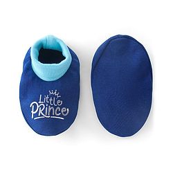 Babyhug 100% Cotton Cap Mittens & Text Print Navy Blue- Diameter 10 cm