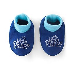 Babyhug 100% Cotton Cap Mittens & Text Print Navy Blue- Diameter 10 cm