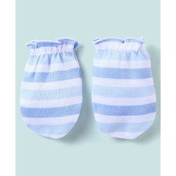 Babyhug 100% Cotton Striped Mittens - Pack of 3