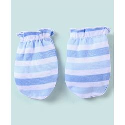 Babyhug 100% Cotton Striped Mittens - Pack of 3