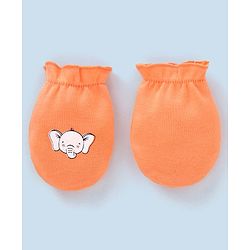 Babyhug 100% Cotton Star Print Mittens Pack of 5 - White Orange & Blue