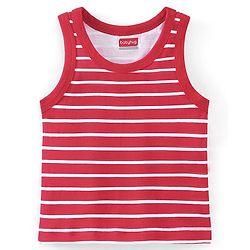 Babyhug 100% Cotton Sleeveless Sando Bus & Wild Animals Print Pack of 3 - Red Blue & Grey