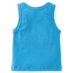 Babyhug 100% Cotton Sleeveless Sando Bus & Wild Animals Print Pack of 3 - Red Blue & Grey
