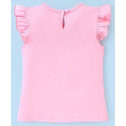 Babyhug Cotton Knit Short Sleeves Night Suit Heart Print - Pink