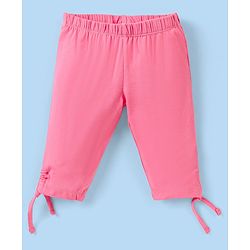 Babyhug 100% Cotton Sleeveless Top & Capri Set Shells Print - White & Pink