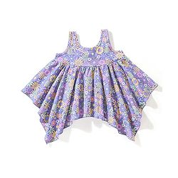 Babyhug 100% Cotton Sleeveless Top & Capri Set Floral Print- Purple & Pink