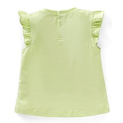 Babyhug 100% Cotton Woven Sleeveless Tee with Floral Graphic - Lime Green