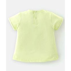 Babyhug 100% Cotton Half Sleeves Tee With Beach Graphics- Lime Green