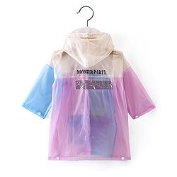 Babyhug Full Sleeves Calf Length Hooded Raincoat Cartoon Print - Multicolour