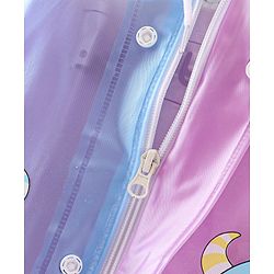 Babyhug Full Sleeves Calf Length Hooded Raincoat Cartoon Print - Multicolour
