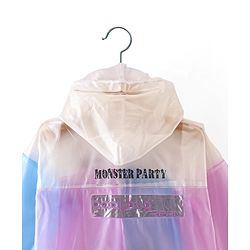 Babyhug Full Sleeves Calf Length Hooded Raincoat Cartoon Print - Multicolour