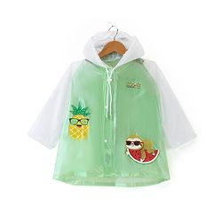 Babyhug Full Sleeve Calf Length Raincoat Fruit Print - Green