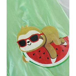 Babyhug Full Sleeve Calf Length Raincoat Fruit Print - Green
