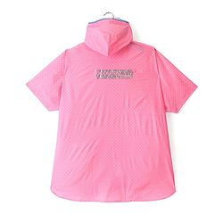 Babyhug Full Sleeves Calf Length Hooded  Raincoat Solid Colour Polka Dot Print- Pink