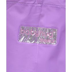 Babyhug Full Sleeves Hooded Barbie Graphics Raincoat - Purple