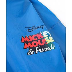 Babyhug Full Sleeves Hooded Raincoat Mickey Mouse Print - Blue