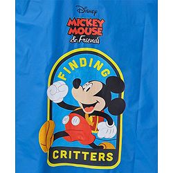 Babyhug Full Sleeves Hooded Raincoat Mickey Mouse Print - Blue
