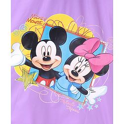 Babyhug Full Sleeve Calf Length Hooded Raincoat Mickey & Friends Print - Dark Purple
