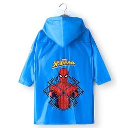 Babyhug Full Sleeve Calf Length Raincoat Spider Man Print - Blue
