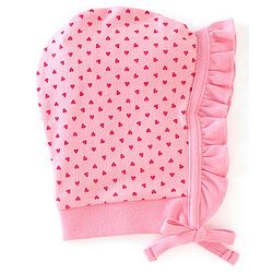 Babyhug 100% Cotton Knit Tie-Knot Caps Floral Print Pack of 2 - Pink & Yellow