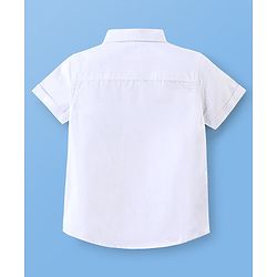 Babyhug 100% Cotton Woven Half Sleeves Regular Collar Solid Shirt - White