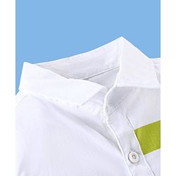 Babyhug 100% Cotton Woven Half Sleeves Regular Collar Solid Shirt - White