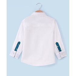Babyhug 100% Cotton Full Sleeves Solid Shirt with Tie - White