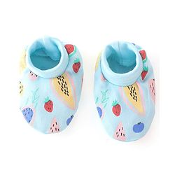 Babyhug 100% Cotton Cap Mittens & Booties Watermelon & Pineapple Print- Blue