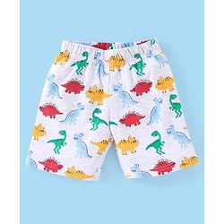 Babyhug Cotton Half Sleeves Night Suit Dino Print- Navy & Ecru