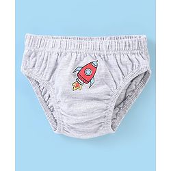 Babyhug 100% Cotton Antibacterial Space Print Briefs Pack of 5 - Blue & Red