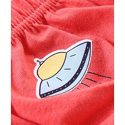 Babyhug 100% Cotton Antibacterial Space Print Briefs Pack of 5 - Blue & Red