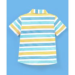 Babyhug 100% Cotton Half Sleeves Striped Shirt - Blue