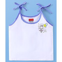 Babyhug 100% Cotton Tie Knot Sleeveless Jhablas Bunny & Elephant Print Pack of 5- White