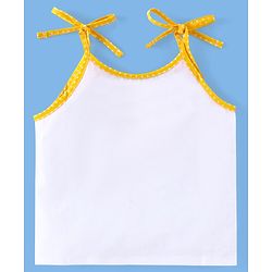 Babyhug 100% Cotton Tie Knot Sleeveless Jhablas Bunny & Elephant Print Pack of 5- White