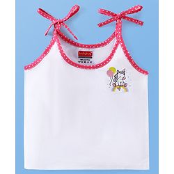Babyhug 100% Cotton Tie Knot Sleeveless Jhablas Bunny & Elephant Print Pack of 5- White