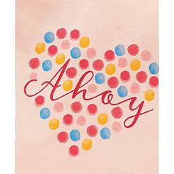 Babyhug 100% Cotton Knit Half Sleeves Top & Skirt Set with Bow Applique & Polka Dots Print - Peach & White