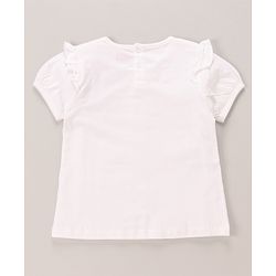 Babyhug 100% Cotton Knit Half Sleeves Top & Shorts Set Text Print - White & Lilac