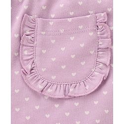 Babyhug 100% Cotton Knit Half Sleeves Top & Shorts Set Text Print - White & Lilac
