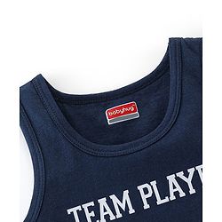 Babyhug 100% Cotton Sleeveless Sando Camo & Text Print Pack of 2 - Navy Blue