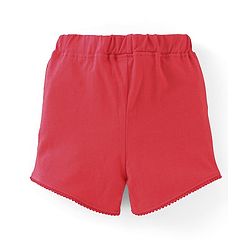 Babyhug 100% Cotton Knit Sleeveless Striped Top & Shorts Set with Bow Applique Cherry Print - Blue & Red